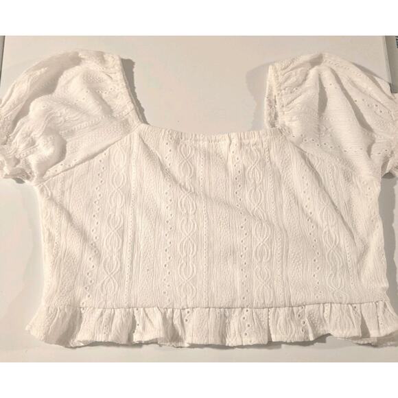 Sugar & Jade White Cropped Blouse Girl's Size XXL 14-16 - Picture 6 of 6